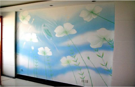 北川画墙绘怎么画好白云的蓬松感?