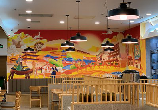 北川商业空间彩绘介绍。