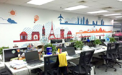 北川教你设计办公室墙绘的方法。