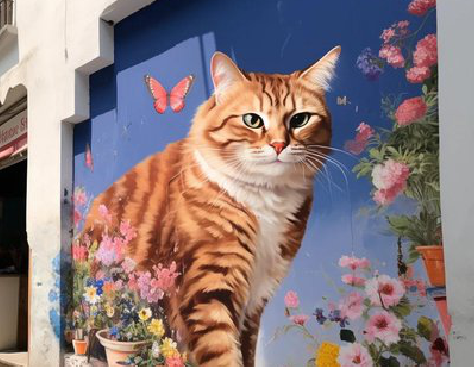 北川自己绘制有个性的手绘墙