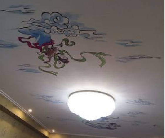 北川如何快速绘制天花板上的手绘墙？