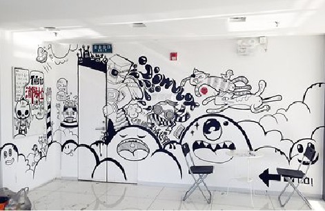 北川手绘墙并非传统涂鸦。